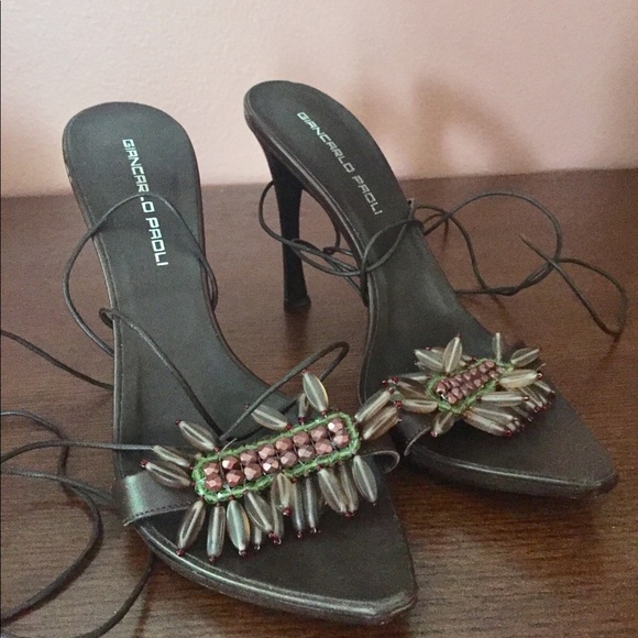 Leather Sandal with Ankle Ties, chocolate brown - Picture 2 of 5